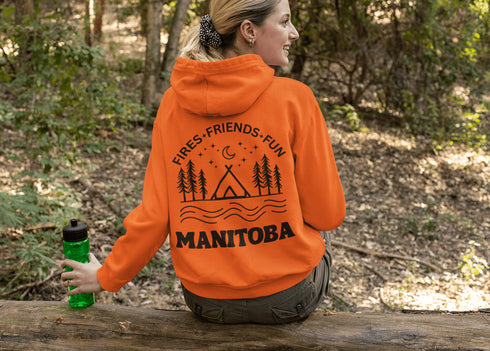 C & Win Sports Manitoba-Fires, Friends, Fun Hoodie ( Double Sided) - C & Win Sports
